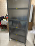 帅仕（shuaishi）厨房用具置物架落地多层餐边柜收纳碗柜家用橱柜微波炉烤箱储物柜 【加高加厚】灰6层80长42深丨双线孔可通电丨一体侧板 实拍图