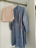 洁丽雅（Grace）菠萝格家居浴袍吸水柔软透气男女士情侣睡衣高档男款浴衣 蓝色 实拍图