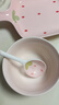 草莓陶瓷碗勺家用高颜值米饭碗少女心甜品碗釉下彩餐具套装 【3件套】浅粉草莓手柄盘+碗+勺 实拍图