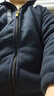 摇粒绒男士保暖秋冬夹克大码外套加绒休闲加厚开衫卫衣绒衣 W27蓝色 加绒 【特价捡漏】 2XL 【130-150斤】 实拍图