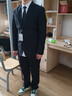 法蒙泽西服套装男士三件套商务职业正装小西装男结婚新郎上班修身外套男 黑色(西服+西裤+衬衫+大礼包) 3XL 【140-155斤】 实拍图