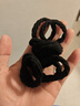 INS韩风简约加粗高弹力扎头发基础款纯色头绳女发绳皮筋发圈发饰 黑色毛巾圈花型随机-10根 实拍图