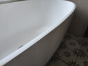 九牧（JOMOO）卫浴人造石浴缸家用成人独立式薄边洗澡泡澡池深泡椭圆形浴池缸 1.6m鹅蛋形人造石浴缸YC11616 实拍图