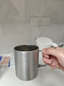 京东京造不锈钢双层保温桌面马克杯420mL 户外露营水杯 304咖啡杯银灰色 实拍图