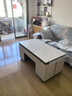 古宜 多功能茶几饭桌两用升降折叠简约现代客厅小户型伸缩岩板茶几 多功能升降茶几【配2凳】 120cm*60cm 实拍图