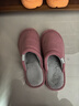 回力日系柔软情侣棉拖秋冬家居室内保暖棉鞋女款HL0006皮红38-39码 实拍图