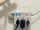 公牛插座转换器插头 无线插排usb  多功能插座/一转多保护门/ 扩展转换器 /适用于卧室厨房 【一转三】品字形 分控开关 蓝白款GN-98033 实拍图
