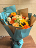艾斯维娜鲜花速递向日葵混搭花束生日礼物全国同城配送 向日葵香槟韩式花束 实拍图