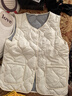 秋冬轻薄上衣棉马甲背心宽松新款大码女装保暖外穿显瘦内搭马夹女 米白色 【条纹内里】 3XL 【建议110-125斤】 实拍图