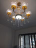 韵钰欧式吊灯客厅灯奢华水晶灯现代简欧网红餐厅卧室灯具套餐三室两厅 花开富贵6头-配全光谱三色光源 实拍图