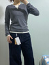 森马（Semir）森马毛衣女短款假两件含羊毛针织衫24冬新款保暖内搭109724107015 实拍图