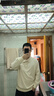 马登工装美式休闲半开襟立领卫衣男cleanfit翻领针织Polo衫男士春上衣 米白色 XL 实拍图