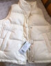 鸭鸭反季羽绒服马甲女款外穿新款短款鸭绒背心马夹外搭秋冬外套KLZ 奶白色 L 实拍图