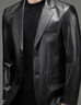 恒源祥真皮皮衣男西装绵羊皮夹克外套单皮西服中年男士海宁派克服春秋1 DLSN81987黑色（绵羊皮） 175 实拍图