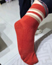 猫人女士袜子女秋冬季中筒袜女100%纯棉堆堆袜抗菌防臭吸汗百搭5双装 实拍图