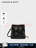CHARLES&KEITH迷你菱格流浪包单肩斜挎双肩包包女包生日礼物CK2-60782390 【S号】Black黑色 S 实拍图