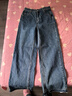 百图betu女装秋冬新款牛仔裤显瘦高腰阔腿渐变毛边牛仔裤2310D07 牛仔色 M 实拍图