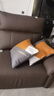 美初高档真皮沙发配的抱枕靠枕客厅专用轻奢靠垫美式科技布大靠背套 橙&深灰 45x45(抱枕含芯) 实拍图