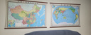 全新配色整张无拼缝地图挂图套装共2张 中国地图+世界地图 大尺寸约1.8米*1.3米 高档仿红木杆 办公室书房客厅挂图 实拍图