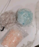 高档沐浴球大号浴花不散可爱少女泡澡球洗澡神器搓背 浅咖+浅绿+浅粉 实拍图