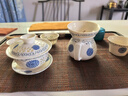 瓷牌茗 玲珑功夫茶具套装白瓷泡茶壶茶杯整套家用茶盘小茶台礼盒装 《向阳花》盖碗10件套 实拍图
