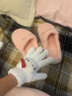 小熊小兔新款秋冬季情侣保暖学生男拖鞋女厚底防滑外穿居家棉拖鞋 小熊小兔棉拖-粉色 38-39 适合37-38 实拍图