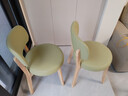 致喜北欧实木餐椅家用简约餐桌椅奶油风靠背座椅软包椅子久坐舒服餐椅 原木色实木框架-果绿皮猫爪皮 实拍图