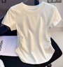 俞兆林T恤女士夏季薄款显瘦收腰圆领纯色打底百搭透气休闲正肩短袖上衣 实拍图