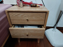 源氏木语实木床头柜现代简约橡木床边小柜子北欧卧室原木储物柜 原木色 实拍图