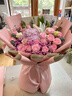 艾斯维娜鲜花速递向日葵混搭花束生日礼物全国同城配送 绣球粉玫瑰大花束 实拍图