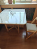 林氏家居折叠餐桌椅组合岩板餐桌家用奶油风餐桌可伸缩小户型饭桌家具OU2R 【爆卖|岩板款】餐桌+餐椅*4 实拍图