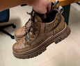 公牛世家男鞋2025棉鞋冬季新款马丁靴男靴男士休闲皮鞋子男款工装板鞋男 棕色 GN123101797-2 41 运动码 实拍图
