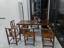 赣荣实木原木大板茶桌椅组合一桌五椅新中式简约茶几办公室家用泡茶台 抽屉款石盘大板1围椅4月牙椅 1.6米新中式四抽屉款 实拍图