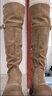 达芙妮秋冬过膝长靴小个子显瘦女靴弹力可折叠两穿女靴高筒靴 卡其 38 实拍图