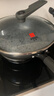 三禾微纳无涂层不粘炒锅可立盖炒菜锅无油烟含钛锅具32cm天穹黑配钢铲 实拍图