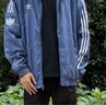 adidas休闲简约三条纹梭织立领夹克外套男装秋季阿迪达斯三叶草   深蓝(推荐选大一码)   S 实拍图