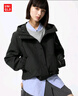 优衣库女装休闲连帽短外套/时尚百搭25秋冬新款479229 09 黑色 XL 实拍图