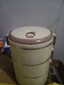 【带饭必备】饭盒带盖上班族保温密封饭盒不锈钢大容量学生便当盒 乳白色3层 实拍图