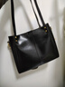 CLEVER & KETCH高级感复古托特包包女包2025新款通勤百搭宽带单肩斜挎包生日礼物 黑色【带挂件】 实拍图
