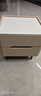 全实木床头柜轻奢岩板储物柜卧室简约现代床边柜皮质小户型收纳柜 卡其色（全实木框架+岩板） 45*40*50cm 实拍图