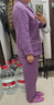 秋鹿情侣睡衣冬三层夹棉珊瑚绒夹丝加厚家居服套装新款 葡萄紫女 L  实拍图