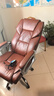 凯联（KAILIAN）真皮老板椅可躺办公椅按摩大班椅舒适久坐电脑椅家用转椅高档椅子 琥珀色+搁脚 纳帕皮+按摩 实拍图