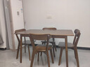 迪玛森实木餐桌家用餐桌椅组合小户型现代饭桌橡胶木餐厅长方桌餐桌 胡桃色【全实木】现货速发 130cm 【宽80CM】一桌四椅 实拍图