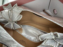 Lily Wei怦然心动法式高跟鞋仙女水晶婚鞋细跟尖头新娘蝴蝶结2025秋冬新品 银色【跟高10厘米】 36 实拍图