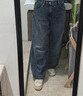 优衣库女装男装宽松廓形牛仔裤/弯刀镰刀裤子25秋冬新款479000 67 海蓝色 26 /160/66A 实拍图