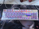 本手《鲸语星愿》主题机械键盘有线电竞游戏键盘鼠标套装台式电脑笔记本打字办公女生发光吃鸡键鼠套装 《鲸语星愿》白紫【彩光】青轴+紫色鼠标 实拍图