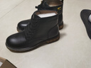 马登男士马丁靴秋冬加绒工装靴英伦风黑色休闲皮鞋男通勤百搭真皮靴子 黑色 [软皮/6孔]加绒版 43 男码 实拍图