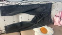 酷万大码牛仔裤男美式复古宽松直筒裤加肥加大胖子阿美咔叽哈伦长裤子 黑灰DMS818 42 码【230斤左右】 实拍图