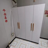 束寻【上门安装】衣柜现代简约实木挂衣杆经济型简易组装出租房卧室 两门80*40*180暖白+胡桃色 自行安装 实拍图