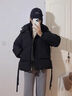 妍莉芬（yanlifen）黑色连帽羽绒棉服女短款2025年冬季新款加厚棉袄小个子棉衣外套女 黑色 S 约105斤以内 实拍图